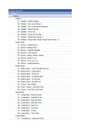Karaoke Song List