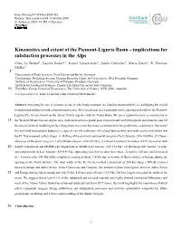 Kinematics and Extent of the Piemont-Liguria Basin