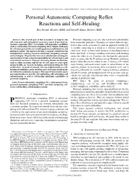 Personal Autonomic Computing Reflex Reactions and Self-Healing 305