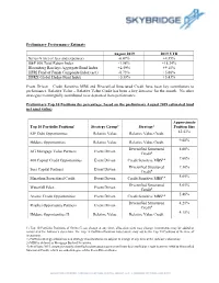 Preliminary Performance Estimate August 2019 2019 YTD Series G