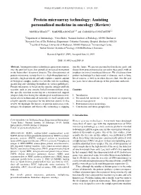 Protein Microarray Technology: Assisting Personalized Medicine in Oncology (Review)