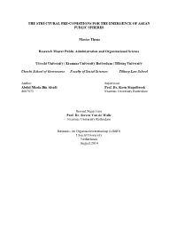 The Structural Pre-Conditions for the Emergence of Asean Public Spheres