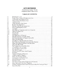 ACTS NOTEBOOK Ozark Christian College—NT 150 Compiled by Mark E