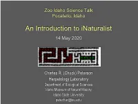 An Introduction to Inaturalist 14 May 2020