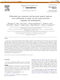 Differential Gene Expression and Functional Analysis Implicate Novel Mechanisms in Enteric Nervous System Precursor Migration and Neuritogenesis