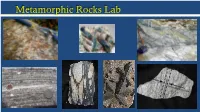 Metamorphic Rocks (Lab )