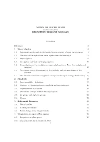 Notes on Super Math Bernstein–Deligne–Morgan