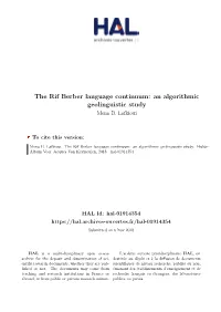 The Rif Berber Language Continuum: an Algorithmic Geolinguistic Study Mena B