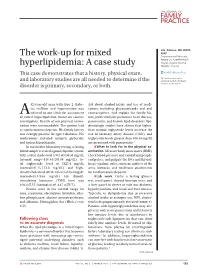 The Work-Up for Mixed Hyperlipidemia: a Case Study