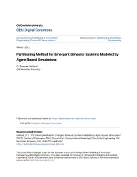 Partitioning Method for Emergent Behavior Systems Modeled by Agent-Based Simulations