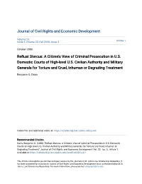 Refluat Stercus: a Citizen's View of Criminal Prosecution in U.S