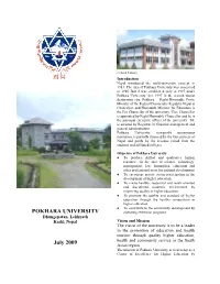 Structure of Leaflet of Pokhara University