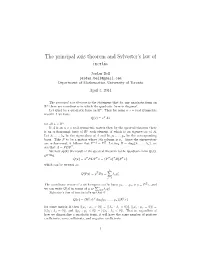 The Principal Axis Theorem and Sylvester's Law of Inertia