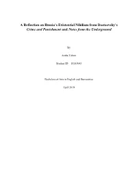 A Reflection on Russia's Existential Nihilism from Dostoevsky's Crime