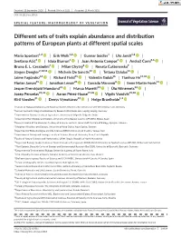 Different Sets of Traits Explain Abundance and Distribution Patterns of European Plants at Different Spatial Scales