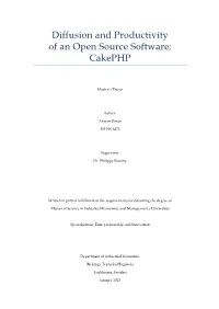 Diffusion and Productivity of an Open Source Software: Cakephp