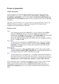 Forms of Gymnastics