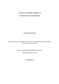 A Study of Lending Libraries in Eighteenth-Century Britain