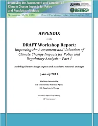 Improving the Assessment and Valuation of Climate Change Impacts for Policy and Regulatory Analysis – Part 1