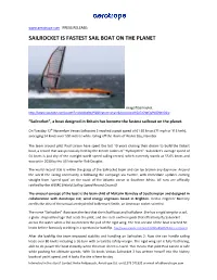 Sailrocket Is Fastest Sail Boat on the Planet