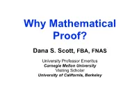 Why Mathematical Proof?