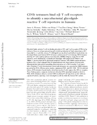 Cd1b Tetramers Bind T Cell Receptors to Identify a Mycobacterial