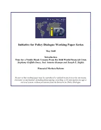 Initiative for Policy Dialogue Working Paper Series