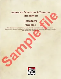 Advanced Dungeons & Dragons 5Th Edition (AD&D5E) The