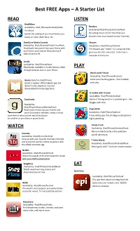 Best FREE Apps – a Starter List