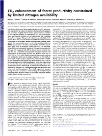 CO2 Enhancement of Forest Productivity Constrained by Limited Nitrogen Availability