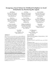 Designing a Smart Helmet for Wildland Firefighters to Avoid Dehydration by Monitoring Bio-Signals