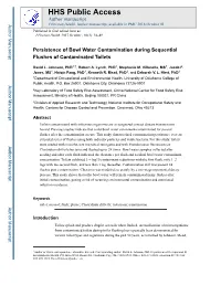 Persistence of Bowl Water Contamination During Sequential Flushes of Contaminated Toilets