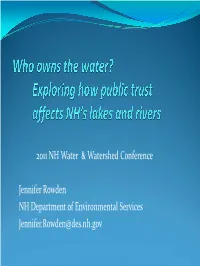 Who Owns the Water? Exploring How Public Trust Affects NH's Lakes And