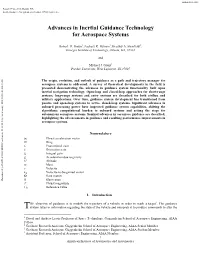 Advances in Inertial Guidance Technology for Aerospace Systems