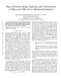 Bag-Of-Features Image Indexing and Classification in Microsoft SQL Server Relational Database