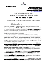 Casting Complete for Goodspeed's Moving New Musical Hi, My Name Is