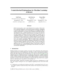 Counterfactual Explanations for Machine Learning: a Review