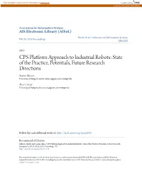 CPS Platform Approach to Industrial Robots