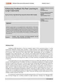 Enhancing Feedback Via Peer Learning in Large Classrooms