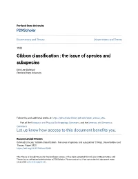 Gibbon Classification : the Issue of Species and Subspecies