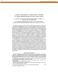 J Chain Is Encoded by a Single Gene Unlinked to Other Immunoglobulin Structural Genes*