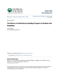 The Effects of a Multi-Sensory Reading Program on Students with Disabilities