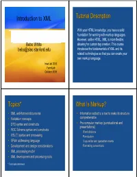 XML Tutorial Description