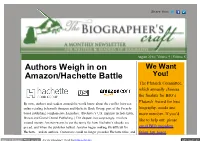 Authors Weigh in on Amazon/Hachette Battle