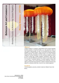 Between Art and Commerce and Art Between Everyday Practice in Modern in Practice Everyday