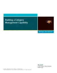 Building a Category Management Capability