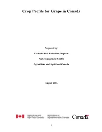 Crop Profile for Grape in Canada