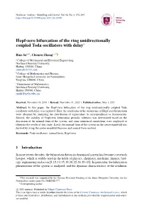 Hopf-Zero Bifurcation of the Ring Unidirectionally Coupled Toda Oscillators with Delay∗