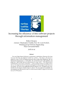 Increasing the Efficiency of Free Software Projects Through