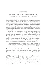 Philip Melanchthon: Justification As the Renewal of the Intellect and the Will